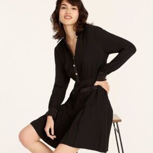 Jcrew Button-front pleated crepe shirtdress
